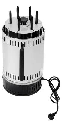 Image de Grill électrique vertical - Grill rotatif - Puissance 1000 W - 6 broches - Acier inoxydable - CE - Argent