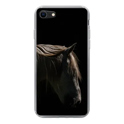 Produktbild von MuchoWow® Handyhülle Schutzhülle Hülle für iPhone 8 Pferd - Tiere - Weiß Silikon Softcase Handy Hülle - Schutzhaube