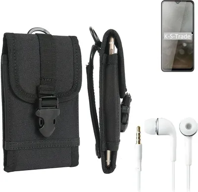Produktbild von K-S-Trade Holster Schutz Hülle kompatibel mit Cubot Note 10 Gürteltasche Handy Hülle Tasche outdoor Seitentasche schwarz 1x + Kopfhörer
