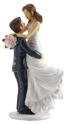 Produktbild von dekora - Brautpaar Figuren für torte - Hochzeitstorte Deko aus Resin - 18 cm – Hochzeitspaar Figuren für Torte – Originelles und Detailreiches Design – Für den Kontakt mit Lebensmitteln geeignet – Bra