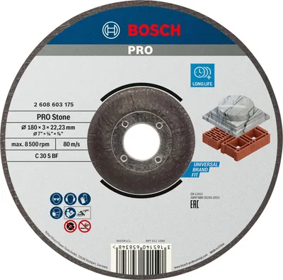 Immagine prodotto di Bosch PRO Stone TS, 180x3x22,23 mm, aggraffato