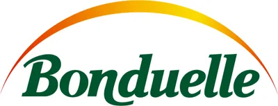 The Bonduelle logo is displayed prominently against a white background, with an orange and yellow arc above it.