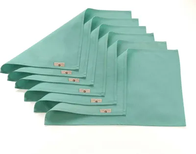 Produktbild von Vivi Idee 6er Tischsets Platzset 100% Baumwolle Platzdeckchen Stoff abwaschbar Handgenäht 52x33cm (Mint Blau)