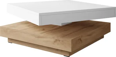 Produktbild von MIRJAN24 Couchtisch Nenani, Sofatisch, Weiß Beistelltisch, Modern Kaffeetisch (Farbe: Weiß / Wotan Eiche)