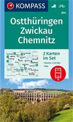 Zdjęcie produktu dla KOMPASS Mapa turystyczna Turyngia Wschodnia, Zwickau, Chemnitz 1:50 000