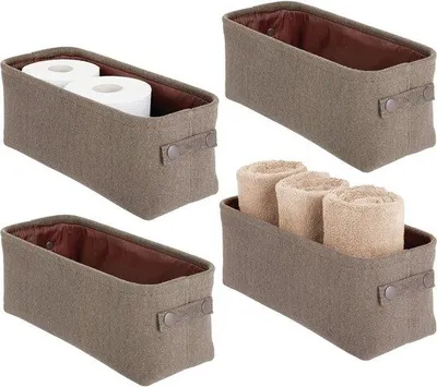 Produktbild von Famanu Badezimmerorganizer mit Handgriffen - Set von 4, Braun