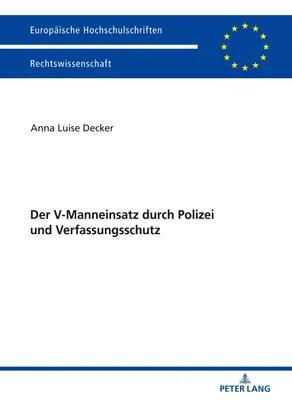 Produktbild von Der V-Manneinsatz durch Polizei und Verfassungsschutz