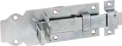 Produktbild von Schlossriegel mit flachem Griff und Schlaufe 140 x 52 mm galv. verzinkt, dickschichtpassiviert
