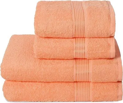Productafbeelding van Unyqoos® Ultra-zachte handdoekenset, 4 stuks, 100% katoen – 2 x 70 x 140 cm en 2 x 50 x 90 cm, lichtgewicht en sneldrogend, compact voor reizen en fitness, perziktouch