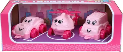 Produktbild von TechnoK Spielzeugautos Auto Bus Hubschrauber pink