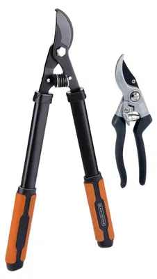 Produktbild von BLACK+DECKER Astscheren - 2 Stück - Astschere 53,3 CM - Astschere 20,3 CM - Schwarz/Orange