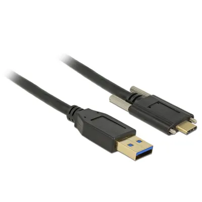 Produktbild von DeLOCK 83718, 1 m, USB A, USB C, USB 3.2 Gen 2 (3.1 Gen 2), Männlich/Männlich, Schwarz