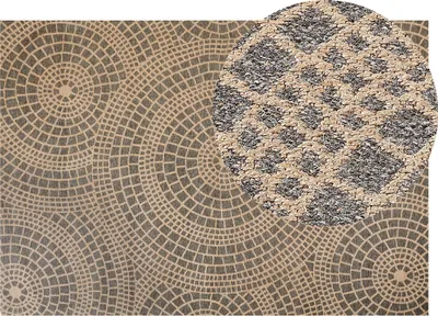 Produktbild von BELIANI Teppich Beige u. Grau aus Jute 200 x 300 cm Rechteckig Geometrisches Muster Kurzflor Modern für Wohnzimmer Schlafzimmer