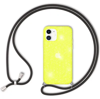 Immagine prodotto di NALIA Custodia Glitter con Catena per iPhone 12 / 12 Pro, Custodia Glitter Cord Cover Giallo Glitter