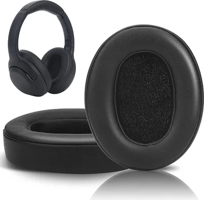Produktbild von Ersatz Ohrpolster Sony WH-XB900N, 1 Paar, Weiches Proteinleder, Schwarz, 95x75x25mm, Für Komfortable Trageerfahrung