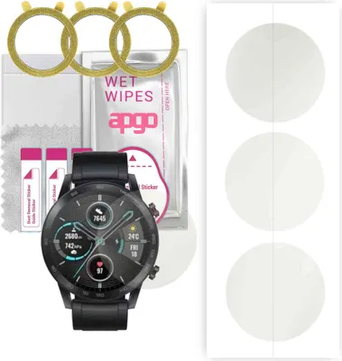 Produktbild von apgo 3 Stück Schutzfolie, Matt, kompatibel mit Honor MagicWatch 2 46mm Smartwatch, Hydrogel Displayschutzfolie mit Positionierhilfe, Displayfolie, robust und kratzfest