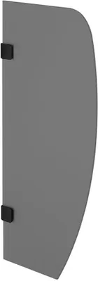 Immagine prodotto di Parete divisoria per orinatoio, 40x80 cm, vetro grigio opaco, nero opaco