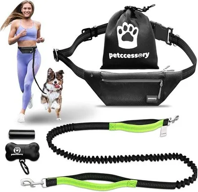 Productafbeelding van Famanu handsfree hondenriem met verstelbare heupgordel - ideaal voor wandelingen, joggen en hardlopen