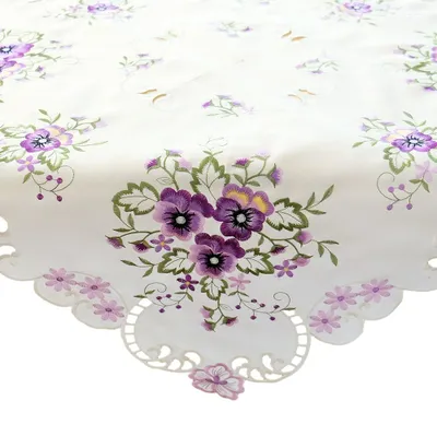 Produktbild von Tischdecke ELKE Stiefmütterchen lila Polyester 85 x 85 cm