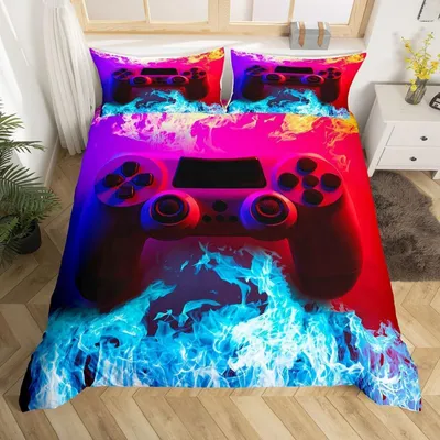 Productafbeelding van Beddengoedset, 2-delig, 135x200 cm, 3D-design met videogame-controller, microvezel