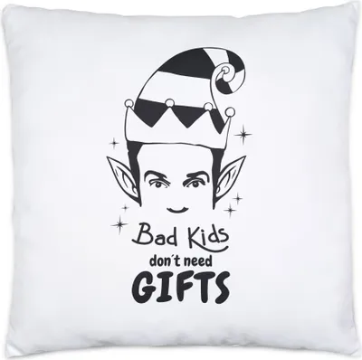 Produktbild von Bad Kids don't need gifts Kissen Weihnachten Christmas Party Geschenk Geschenkidee Happy Christmas