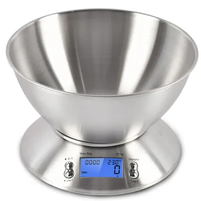 Zdjęcie produktu dla Waga elektroniczna kuchenna z miską termometrem STAL 1.8 l 1-5000 g / 1 g