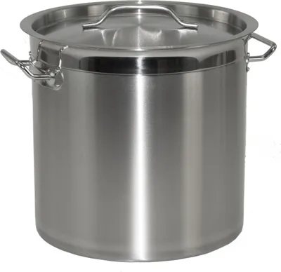 Produktbild von Kochtopf aus Edelstahl mit Randverstärkung und Deckel Ø32cm H32cm 25,7Liter