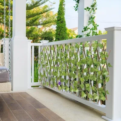 Produktbild von Grüner Künstlicher Efeu Sichtschutz Zaun - Faltbarer Gartenzaun (30 x 80 cm) - GREENFENCE