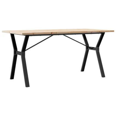 Produktbild von vidaXL Esstisch Y-Gestell 140x80x75,5 cm Massivholz Kiefer & Stahl