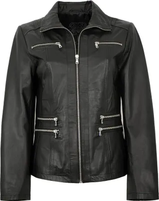 Produktbild von MADDOX - Damen Lederjacke Lammnappa schwarz : 38