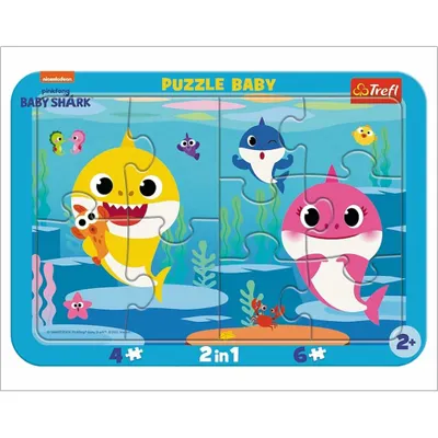 Immagine prodotto di TREFL Baby puzzle Baby Shark: squali felici 2in1, 10 pezzi