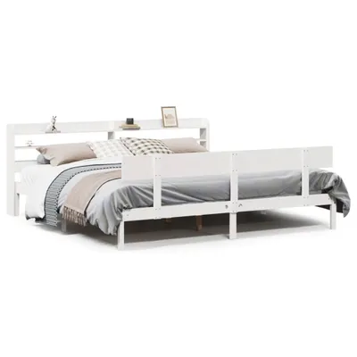 Produktbild von vidaXL Massivholzbett ohne Matratze Weiß 180x200 cm Kiefernholz
