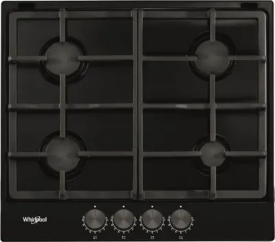 Image de Table de cuisson gaz 60cm 7300w noir - Whirlpool - TGML660NB -