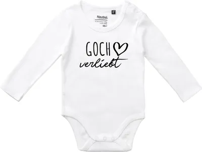 Produktbild von Huuraa Baby Body Goch verliebt 74 White  Baumwolle Fairtrade Langarmbody Geschenkidee