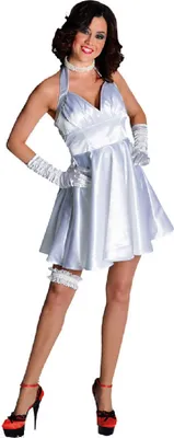 Produktbild von M211141-L weiß Damen Discokleid Neckholderkleid Gr.L