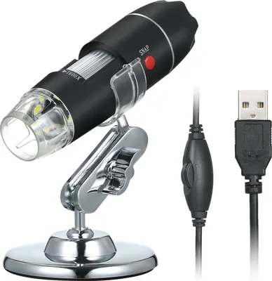Produktbild von USB Digitalmikroskop 1600X Vergroesserungskamera 8 LEDs mit tragbarer Handprueflupe