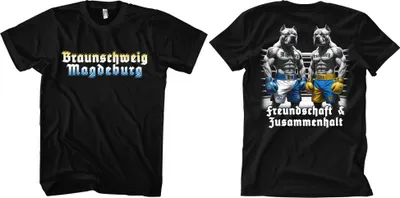 Produktbild von Braunschweig & Magdeburg T-Shirt | Freundschaft Fussball | M2 – S / Schwarz