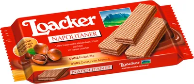 Produktbild von Loacker Classic Napolitaner knusprige Waffeln mit Haselnusscreme 90g