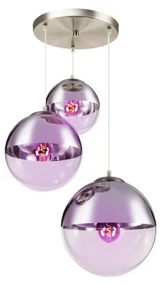 Produktbild von RGB LED Hängeleuchte, 3-Flammig, Glas Kugeln, Chrom, D 51 cm
