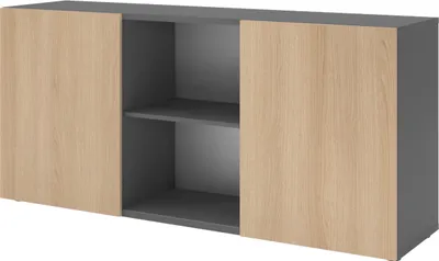 Produktbild von bümö office Sideboard mit Schwebetür - Nachbildung: Graphit/Eiche
