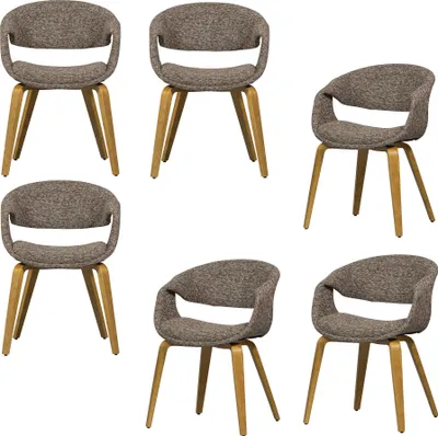 Produktbild von WOOOD Yossi Esszimmerstuhl mit Holz Gestell und Stoffbezug, 78x57x57 cm, Braun/ Braun