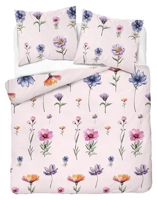 Immagine prodotto di Biancheria da letto, flanella, calda, ideale per l'inverno, dimensioni 200x220, colore rosa, motivo floreale, Immagine generata dall'IA