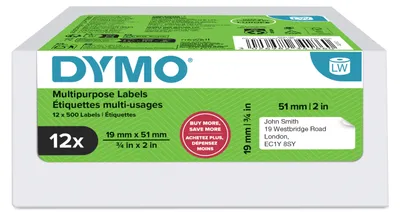 Immagine prodotto di Etichette multiuso DYMO LW 19 x 51 mm, 12 rotoli