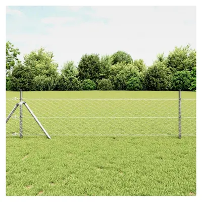 Produktbild von Zaunpfosten Silber 25 x 0,4 m (50 mm Mesh) Stahl Gartenzaun für Hundezaun, Weidezaun, Gartenzaun und Hühnerzaun