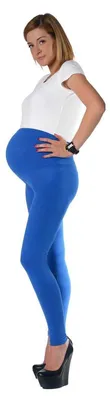 Produktbild von Umstandsleggings Lang Baumwolle Schwangerschaft Bauchbund EU Blau XL/42