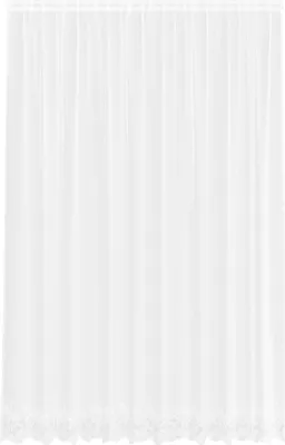 Image de vidaXL Rideau en dentelle avec rideaux Floral Blanc 280 x 300 cm Polyester
