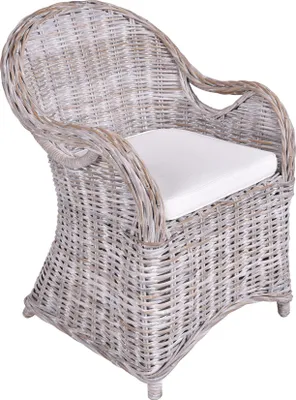 Produktbild von Gartenstuhl BASEL - Rattan, Grau | Relaxsessel Wetterfest Gartenstühle Outdoor