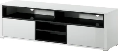 Produktbild von 4ALLHOME TV-Schrank Kami 137 cm, TV-Lowboard, TV-Möbel, TV-Lowboard, Fronten Hochglanz, Weiß + Schwarz
