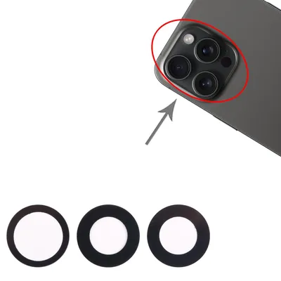 Immagine prodotto di 3 pezzi Protezione del supporto della lente della fotocamera posteriore per Apple iPhone 15 Pro Max Parte di ricambio