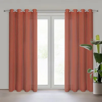 Zdjęcie produktu dla Eurofirany 460744, Przezroczysty, Pomarańczowy, Wzór, Poliester, Oczko, 120 g/m²